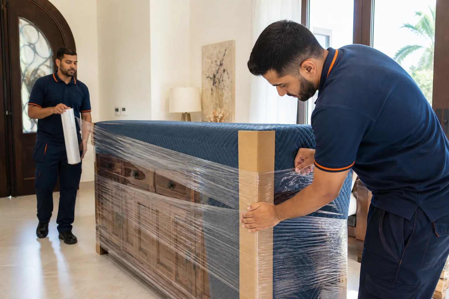 Furniture protection is matched to the item, finish and handling route.