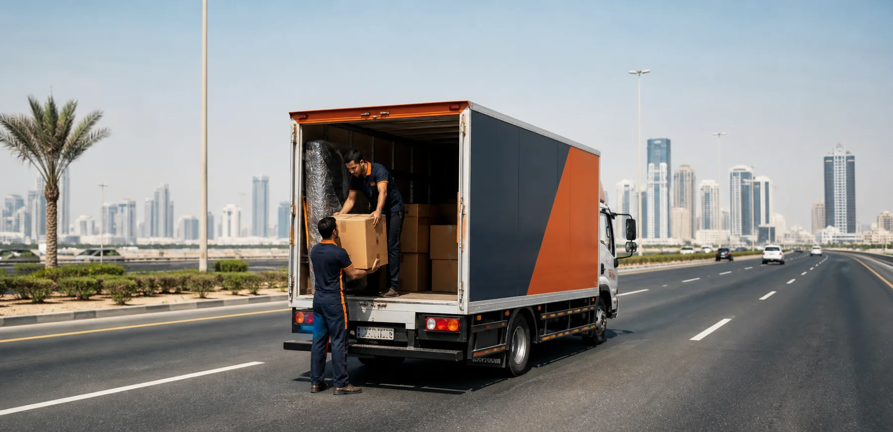 Domestic road timing is coordinated with loading and confirmed destination access.